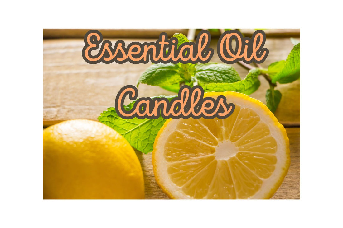 Fresh lemon and mint leaves, representing natural ingredients used in essential oil candles.