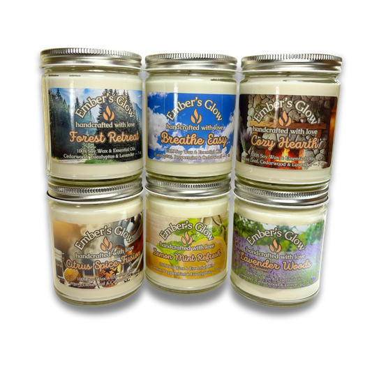 7 oz Essential Oil Candle Collection – Hand-Poured with Natural, Soothing Aromas.