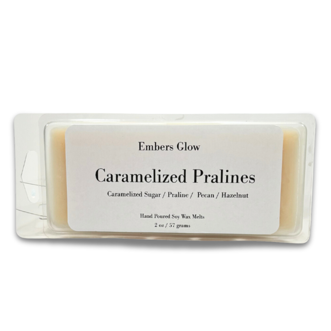 2 oz Hand-Poured Soy Wax Melt – Caramelized Pralines Scent for Winter